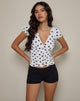 Image of Ilase Ruched Blouse in 80s Polka White