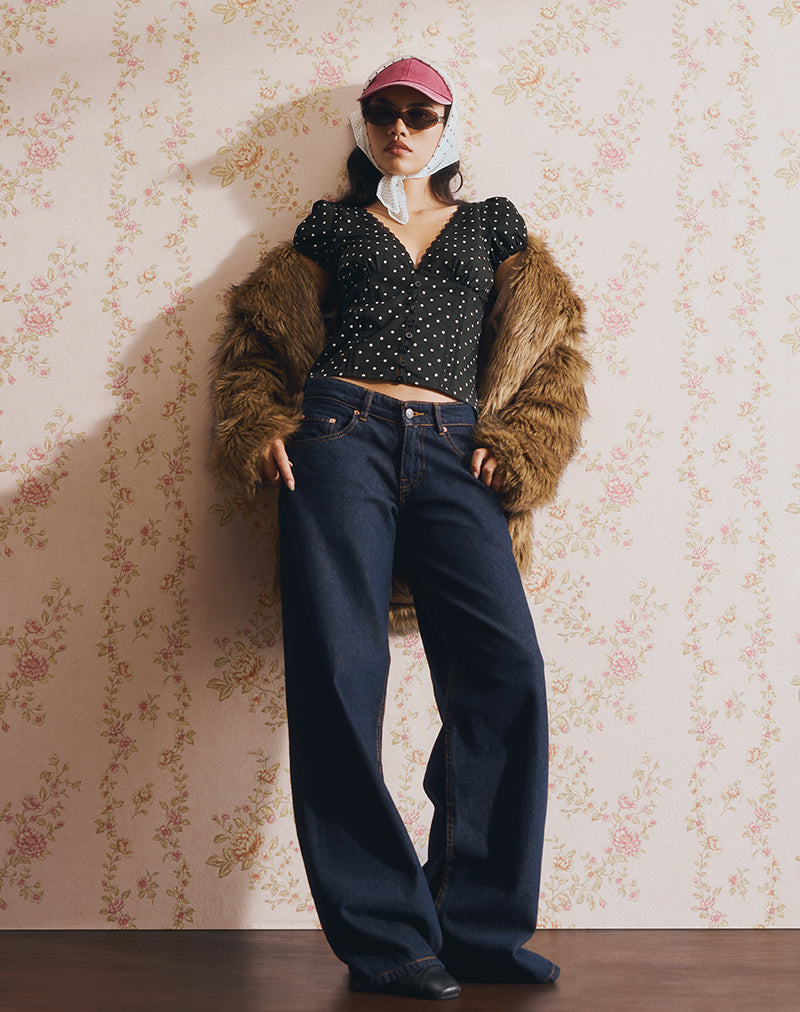 Image of Ilias Corset Top in Basic Polka Black