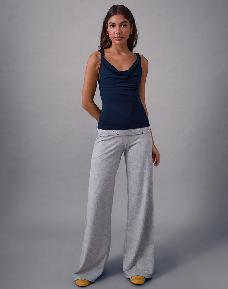 Image of Imrie Open Back Top in Rayon Jersey Navy