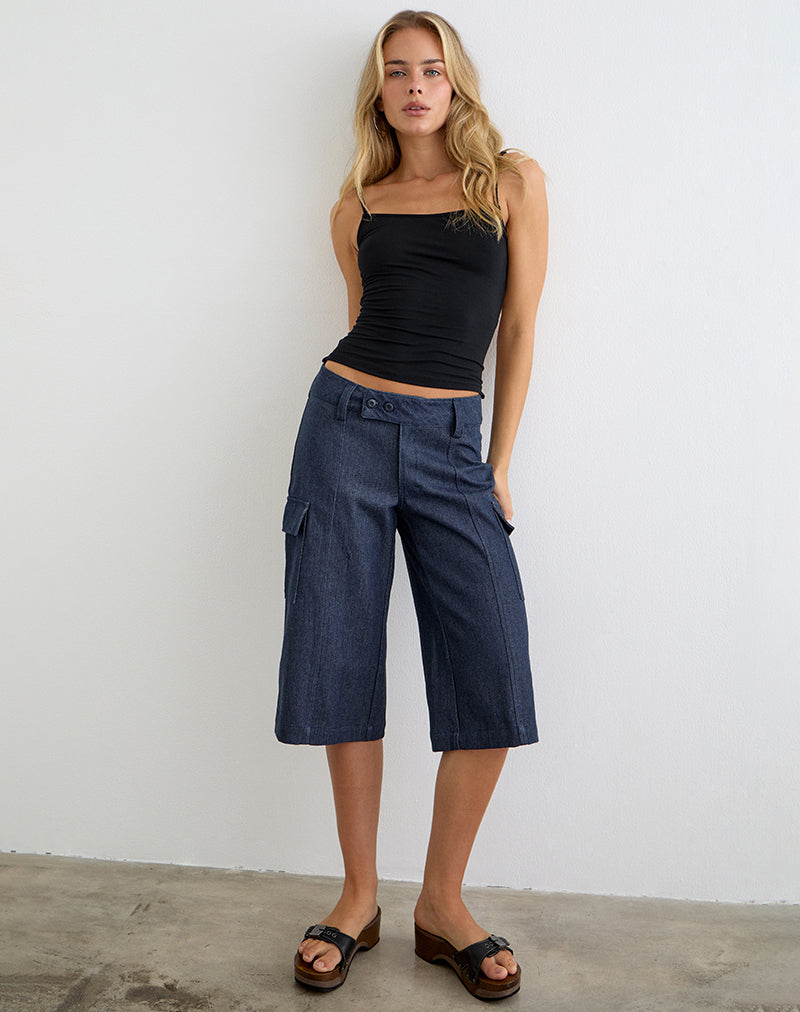 Black Rayon Jersey Cut Out Cami Top | Inaja – motelrocks.com