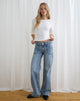 Image of Low Rise Relaxed Cargo Jeans in True Blue