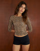 Image of Ione Quarter Sleeve Top in Rar Leopard Brown