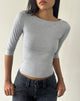 Image of Ione Quarter Sleeve Top in Grey Marl