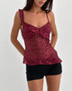 Image of Iranila Asymmetric Top in Gauzy Sequin Red