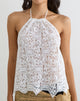 Image of Irina Halterneck Top in Woven Crochet Ivory