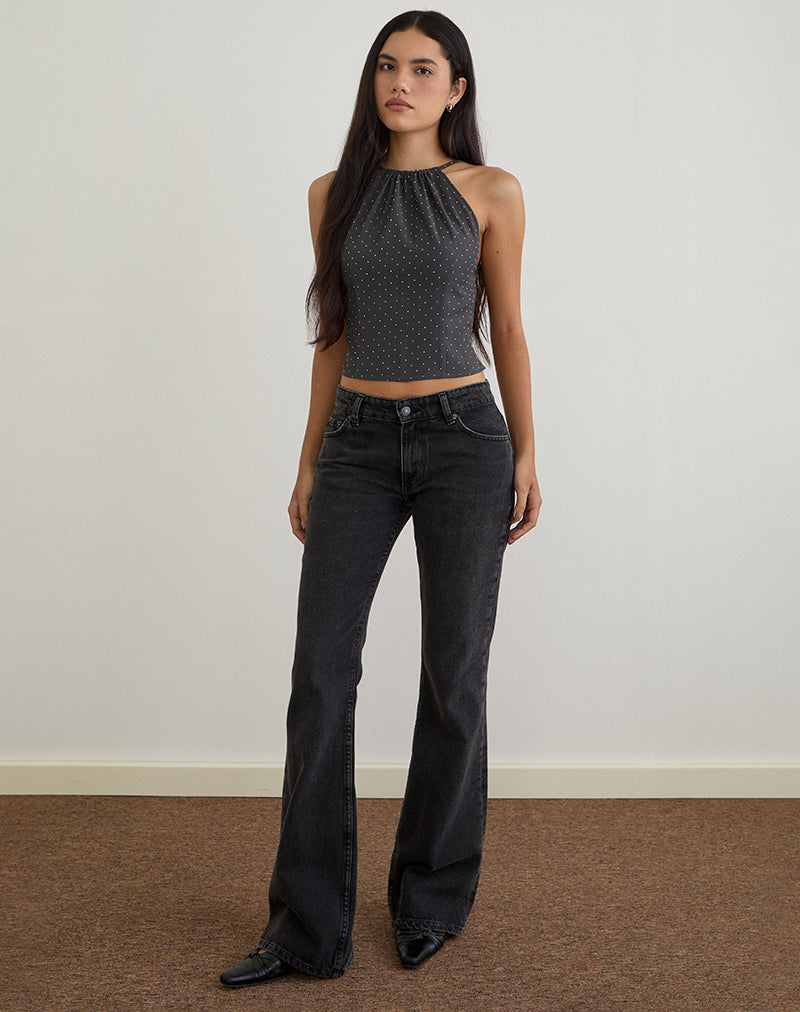 Image of Isado Open Back Top in Diamante Grey