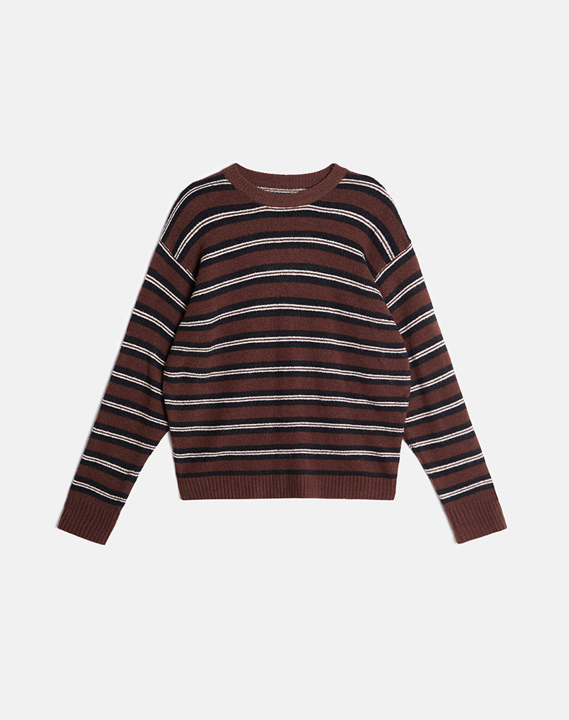Image of Ishari Jumper in Stripe Brown Multi