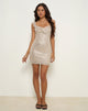 Image of Iskaya Frill Mini Dress in Sequin Neutral
