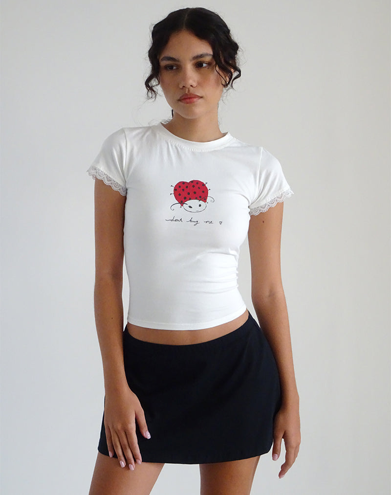 Izzy Baby Tee in Off White 'Dont Bug Me'