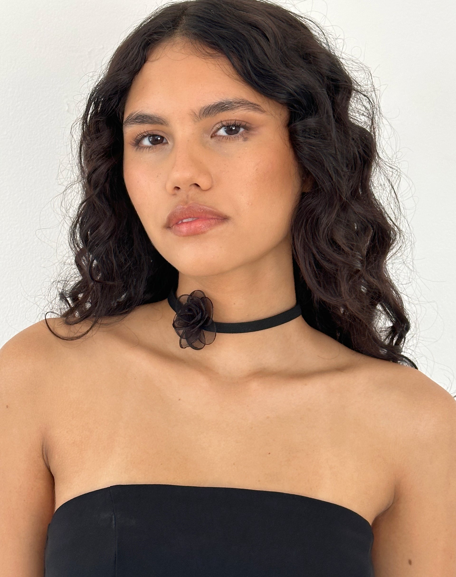 Black cheap rose choker