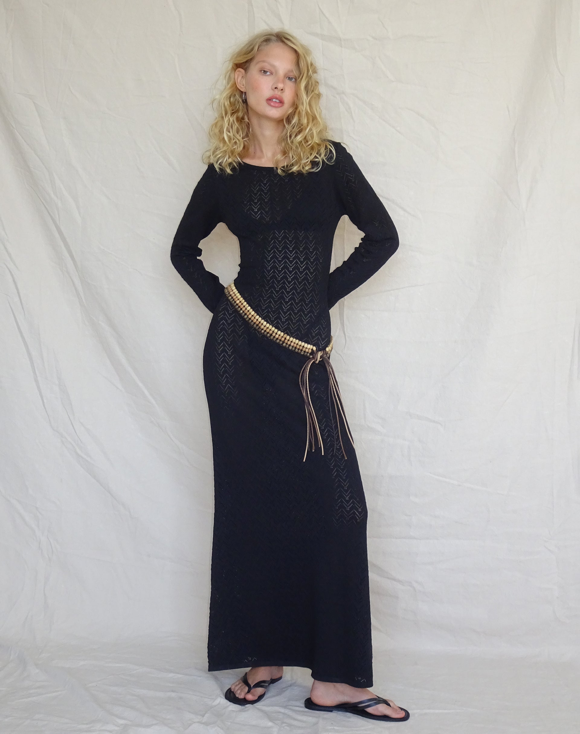 Image of Jadie Open Back Maxi Dress in Black