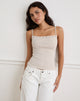 Image of Jalari Eyelet Cami Top in Knit Oatmeal