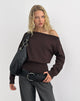 Image of Jalira Asymmetric Jumper in Brown