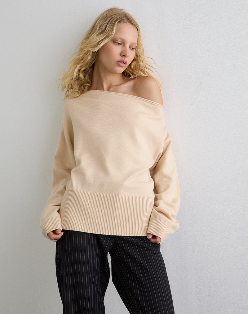 Image of Jalira Asymmetric Jumper in Cream