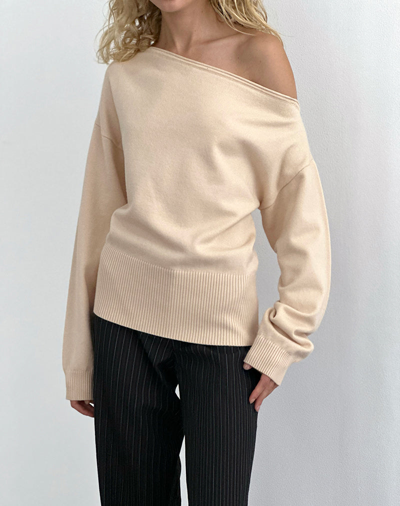 Image of Jalira Asymmetric Jumper in Cream