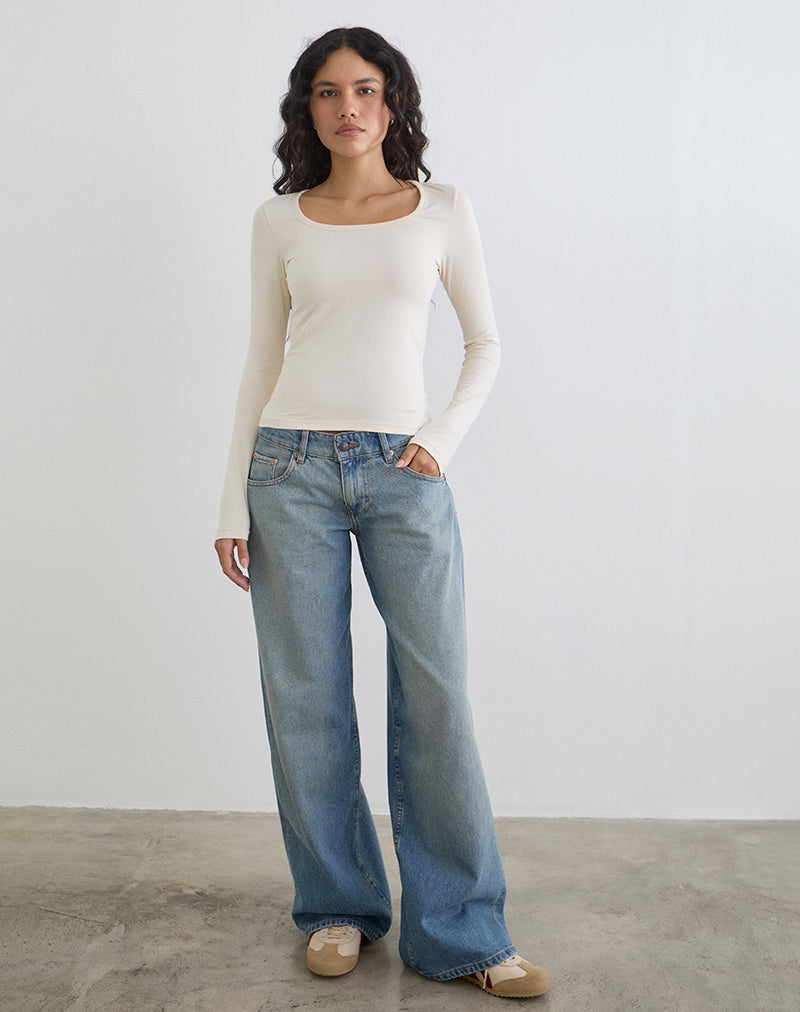 Image of Janana Long Sleeve Top in Cotton Tofu