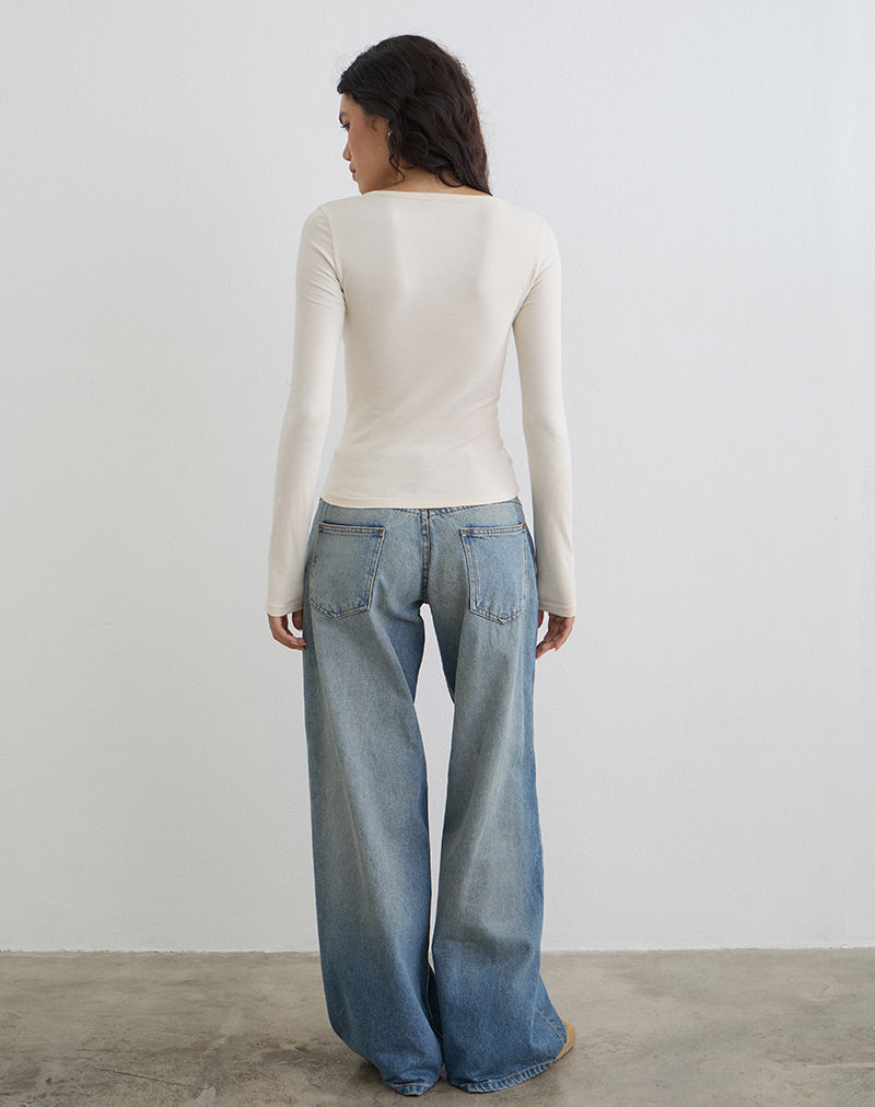 Image of Janana Long Sleeve Top in Cotton Tofu