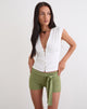 Image of Jarona Hot Pant with Tie Belt in Knit Olive