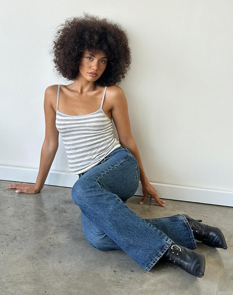 Nantucket Blue Top with Cherry Print | Leen – motelrocks.com