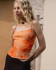 Image of Jefita Cami Top in Watercolour Hibiscus Orange