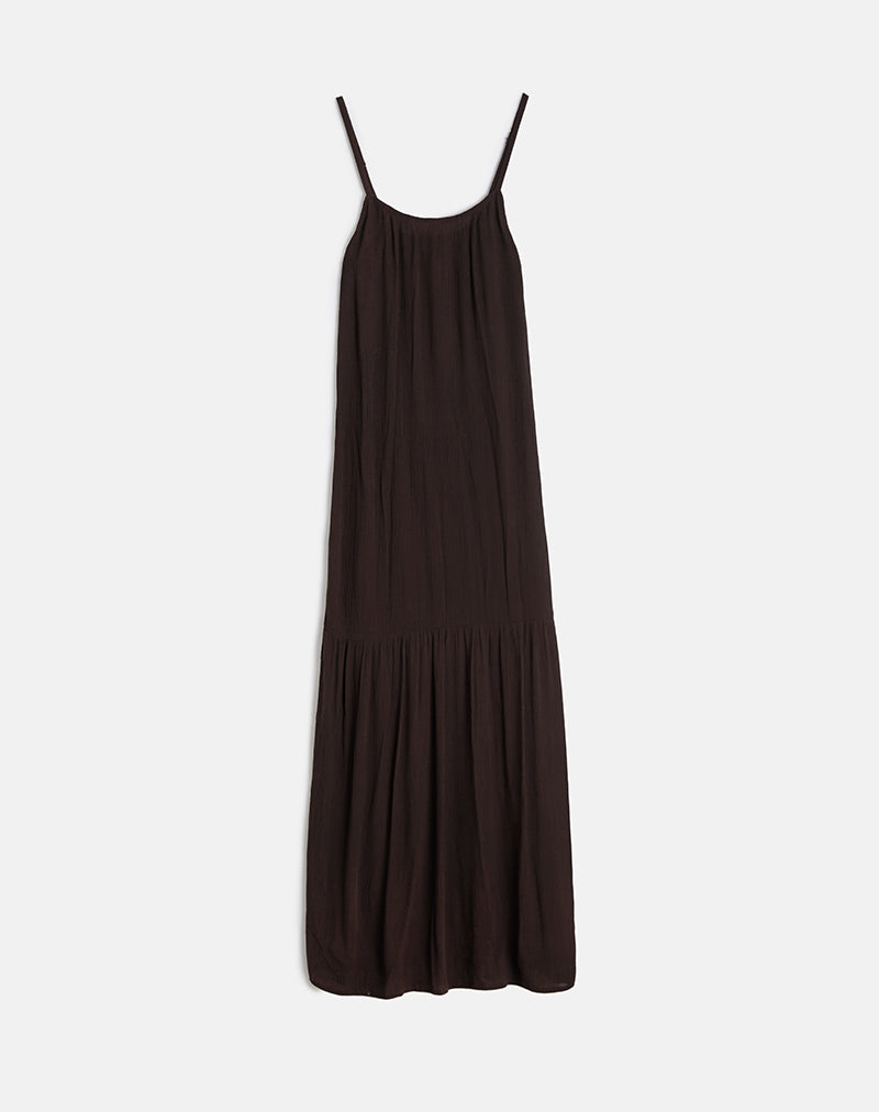 Image of Jenesis Maxi Dress in Crinkle Bitter Chocolate