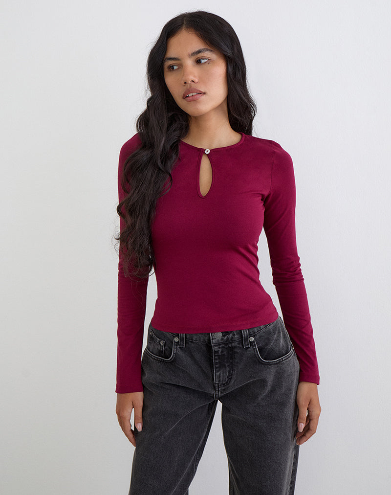 Khaki Cupro Long Sleeve Keyhole Top | Yubin – motelrocks.com