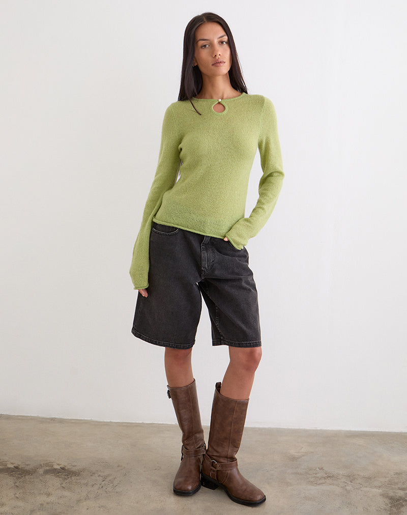 Jenya Long Sleeve Top in Knit Sage