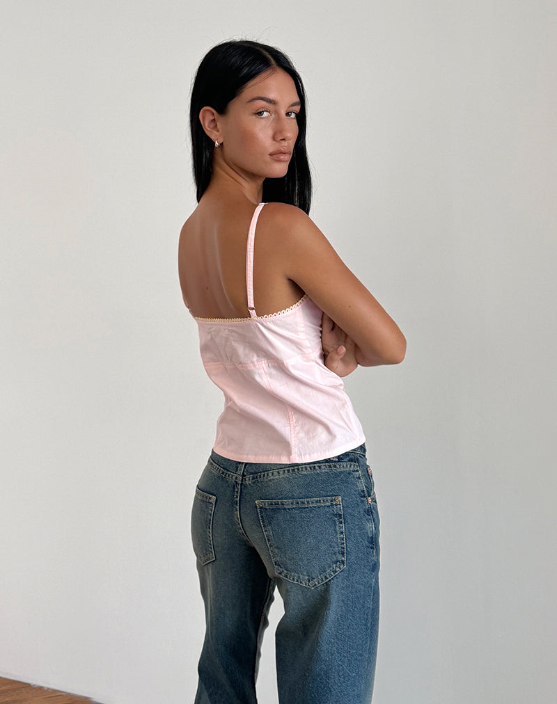 Light Pink Poplin Cami Top | Jepuni – motelrocks.com