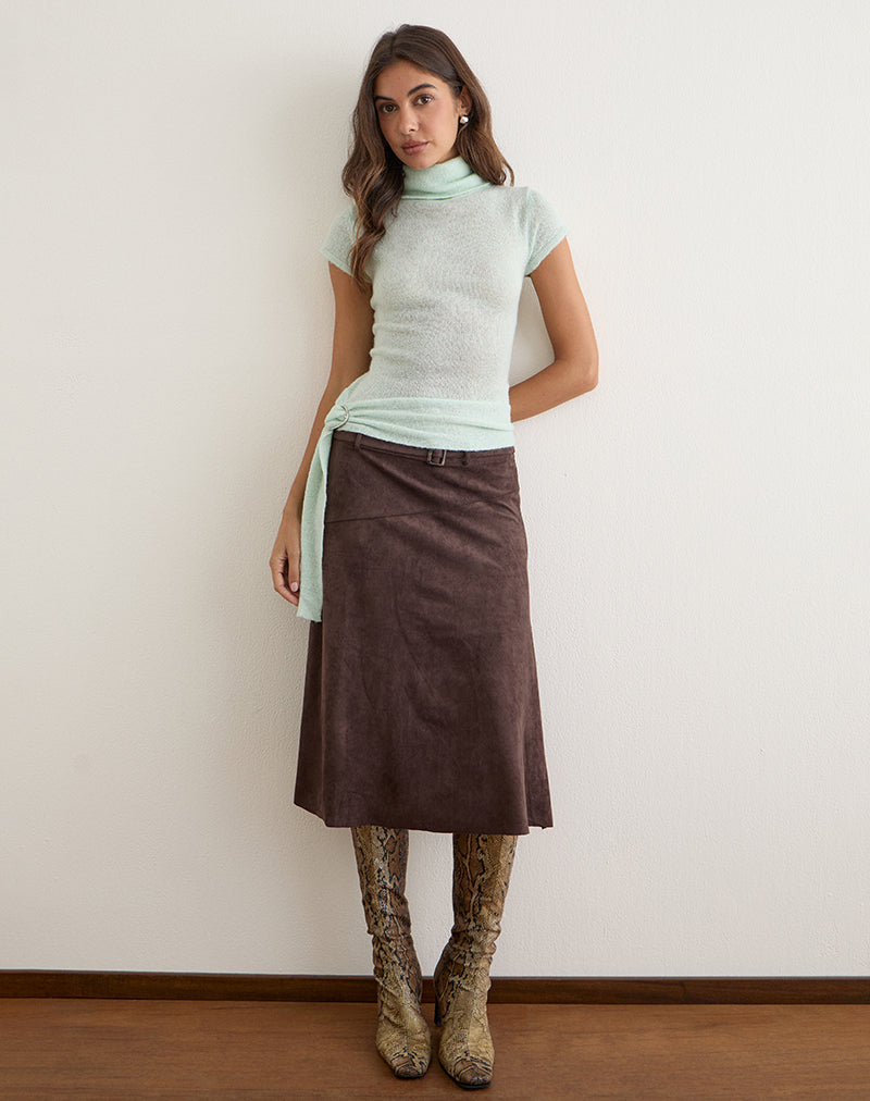 Image of Jian Top with Buckle Waist in Sheer Knit Mint