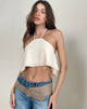 Image of Jivika Crop Top in Chiffon Cream