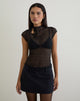 Image of Jiwon Keyhole Top in Polka Lace Black