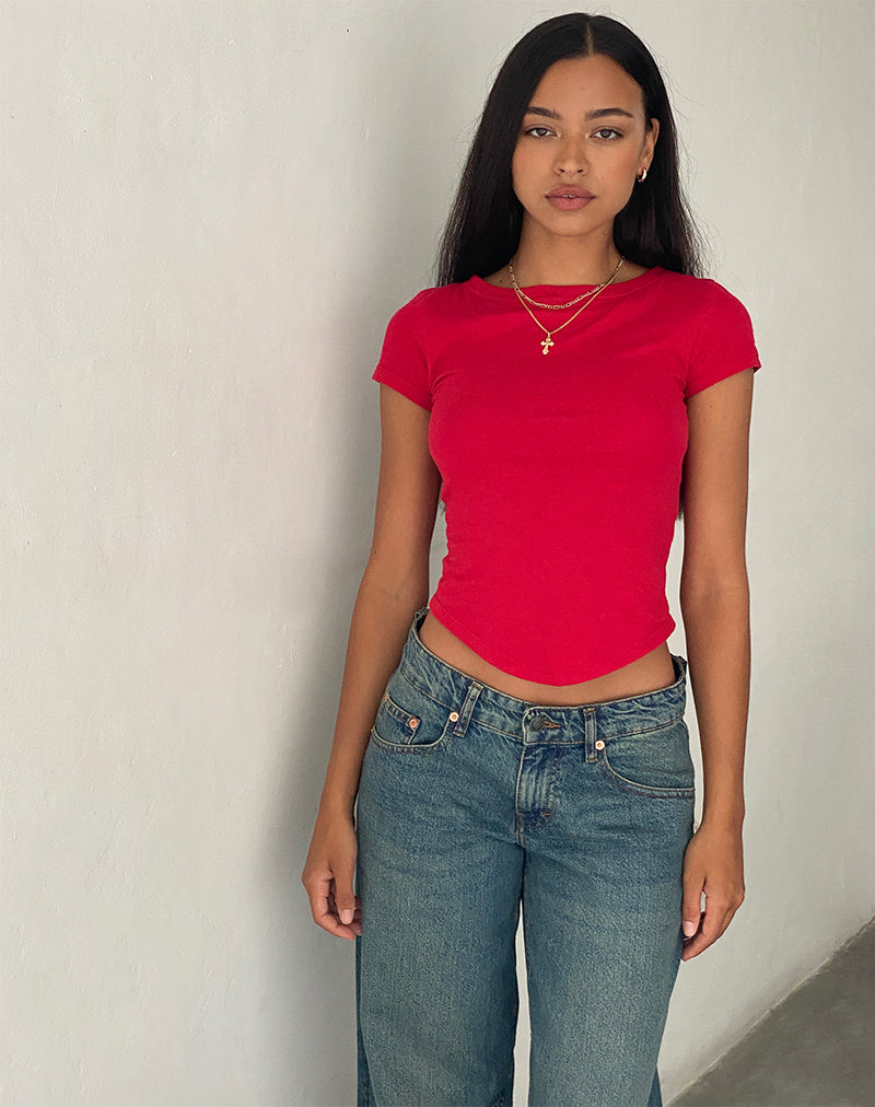 Image of Jojes Jersey Tee in Tango Red