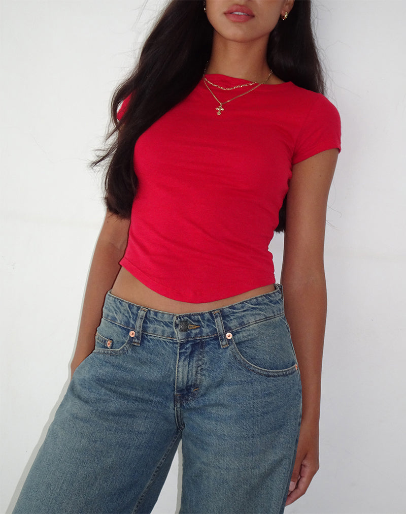 Image of Jojes Jersey Tee in Tango Red