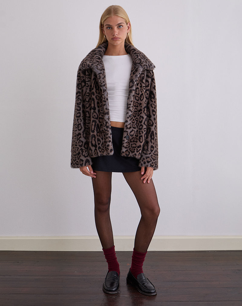 Joji Jacket in Warm Grey Leopard