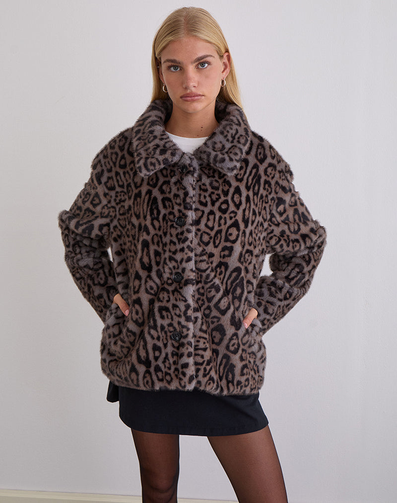 Image of Joji Jacket in Warm Grey Leopard