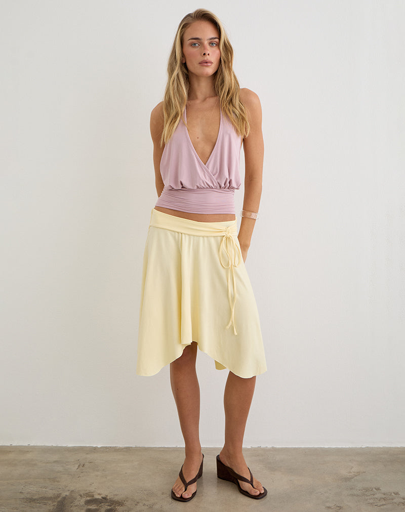Joonmir Midi Skirt in Rayon Jersey Lemon