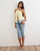 Image of Junaya Top in Lemon with Vintage Bloom Embroidery
