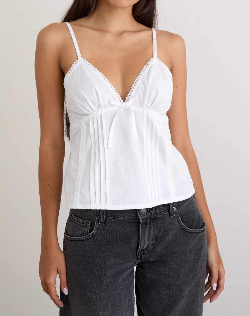 Image of Jepuni Cami Top in White Poplin