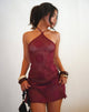 Image of Kaku Mini Dress in Crochet Knit Zinfandel