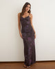 Image of Kalana Maxi Dress in Mesh Serene Ivy Dark Plum