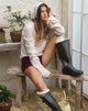 Image of Kaleo Roll Edge Jumper in Knit Ecru