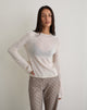 Image of Kaleo Roll Edge Jumper in Knit Ecru