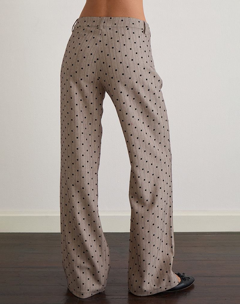 Image of Tatina Trouser in Beige with Polka Pinstripe