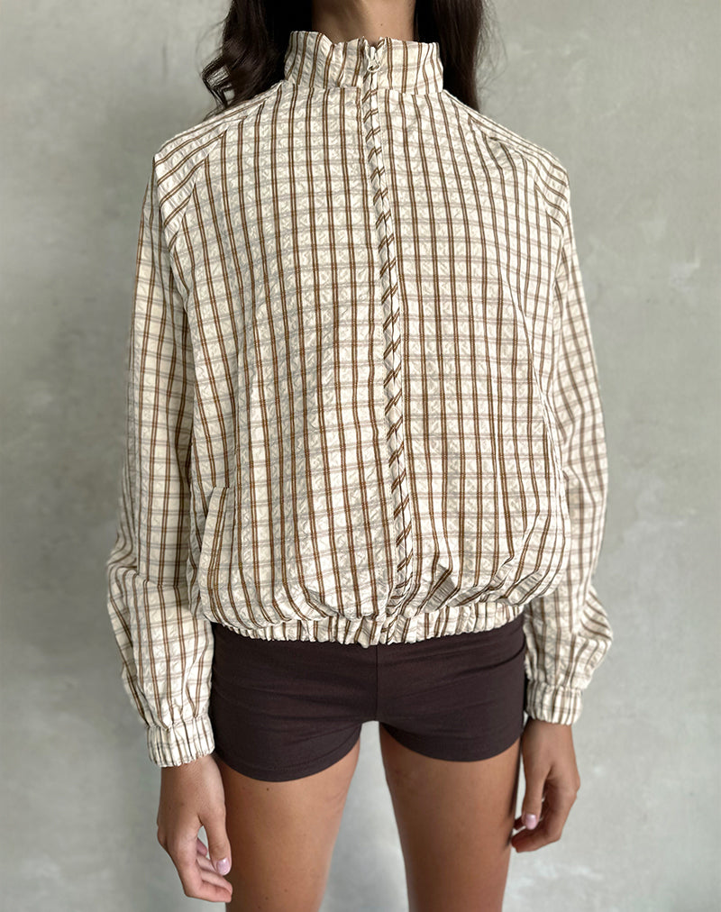 Kalle Shell Jacket in Brown Check