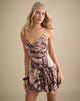 Image of Kalon Strappy Mini Dress in Enchanted Brown
