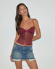 Image of Karachi Triangle Cami Top in Sequin Burgundy