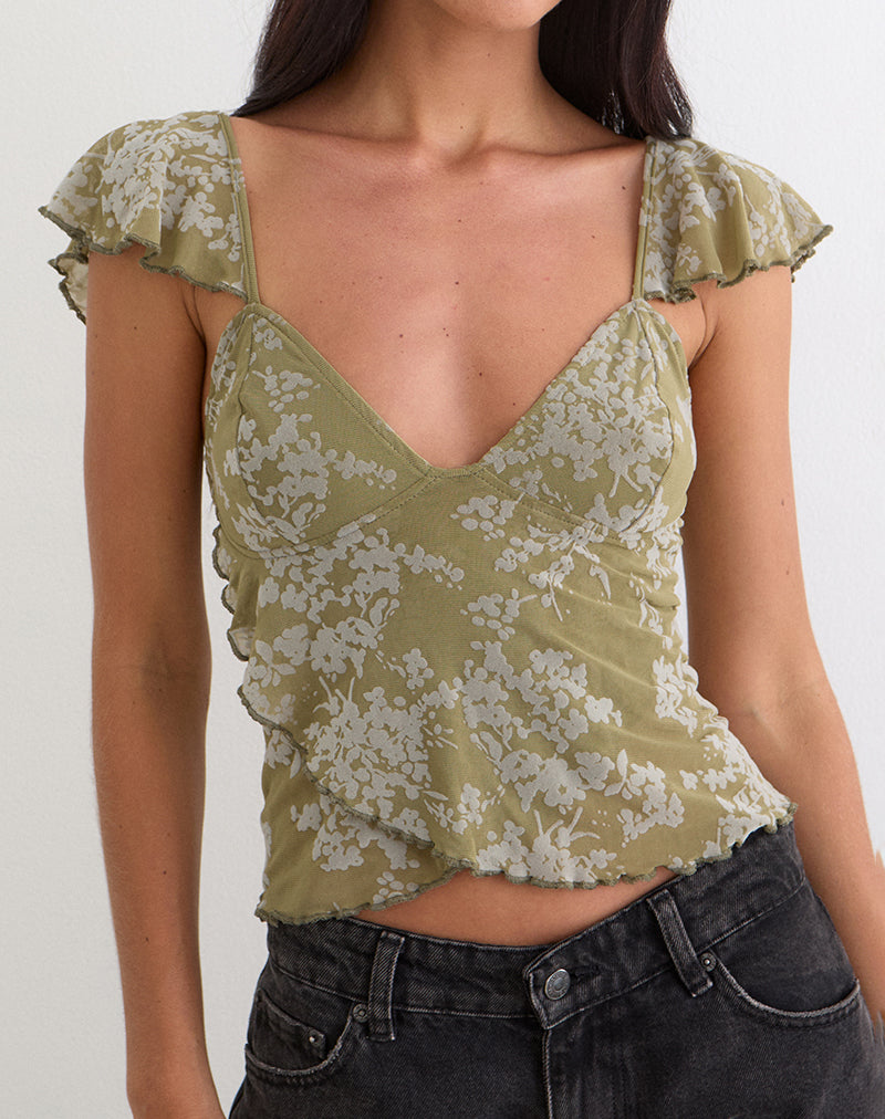 Karaji Top in Moss Petal Olive