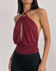 Image of Karise Plunge Top in Cupro Dark Red