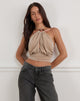 Image of Karise Plunge Top in Glitter Lurex Mesh Cream