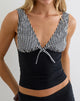 Image of Kary Plunge Top in Mini Gingham Grey and Black Combination